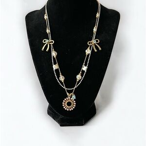 Betsey Johnson 2 tone multi layer necklace